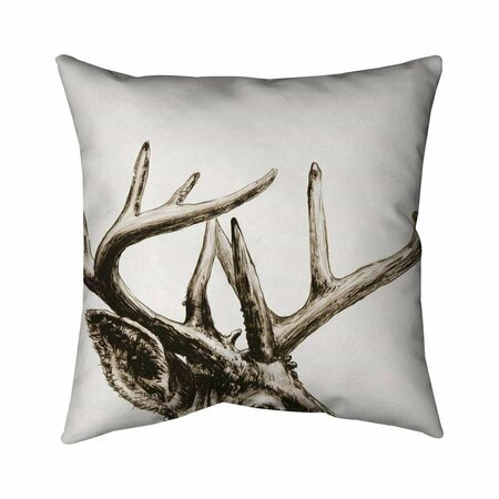 BEGIN HOME DECOR 20 x 20 in. Roe Deer Plume Sepia-Double Sided Print Indoor Pillow 5541-2020-AN474-2